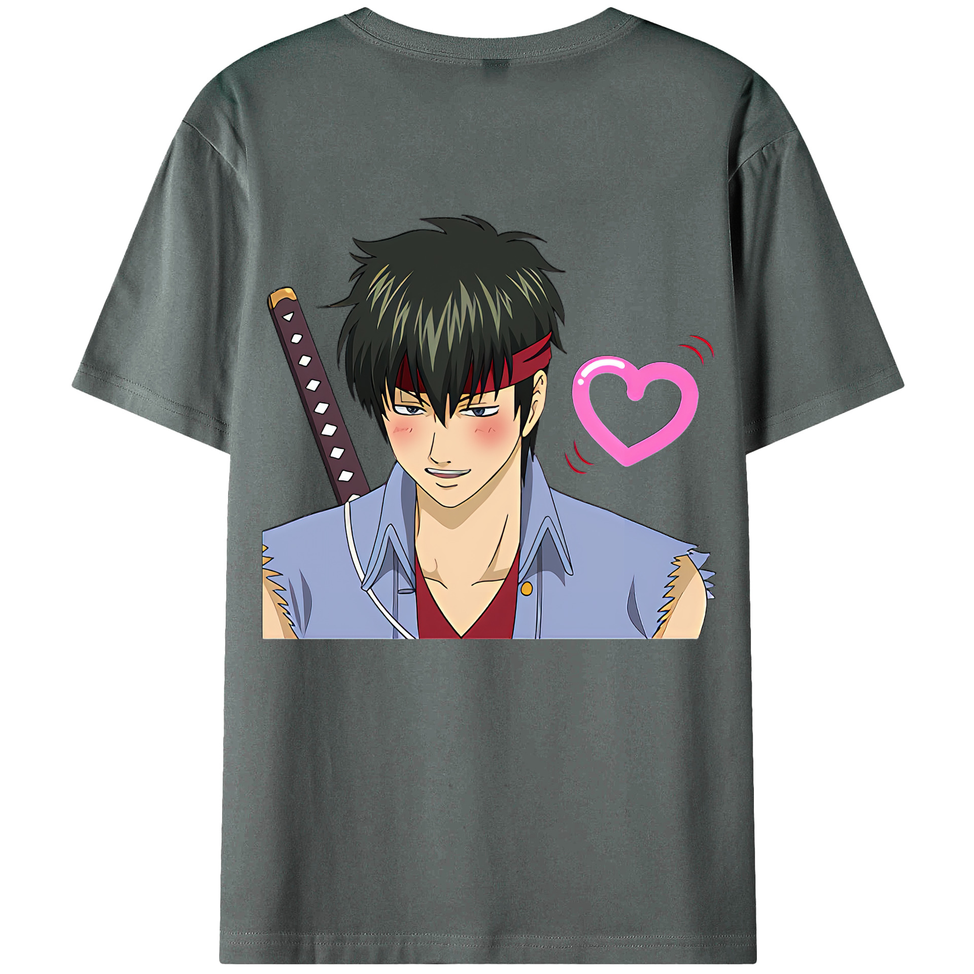 （画像用） ぎんたま 坂田銀時（さかたぎんとき） 神楽 志村新八（しむら しんぱち） GINTAMA Sakata Gintoki Kagura Shimura Shinpachi 綿100％半袖Tシャツ（背面プリント）